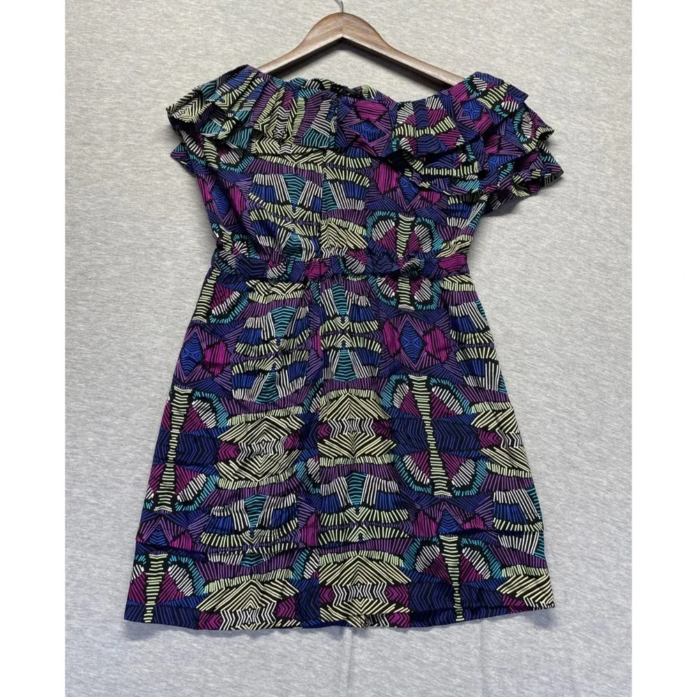 Postella Silk Mini Dress Women S Multicolor Ankara Print Ruffle Off The Shoulder